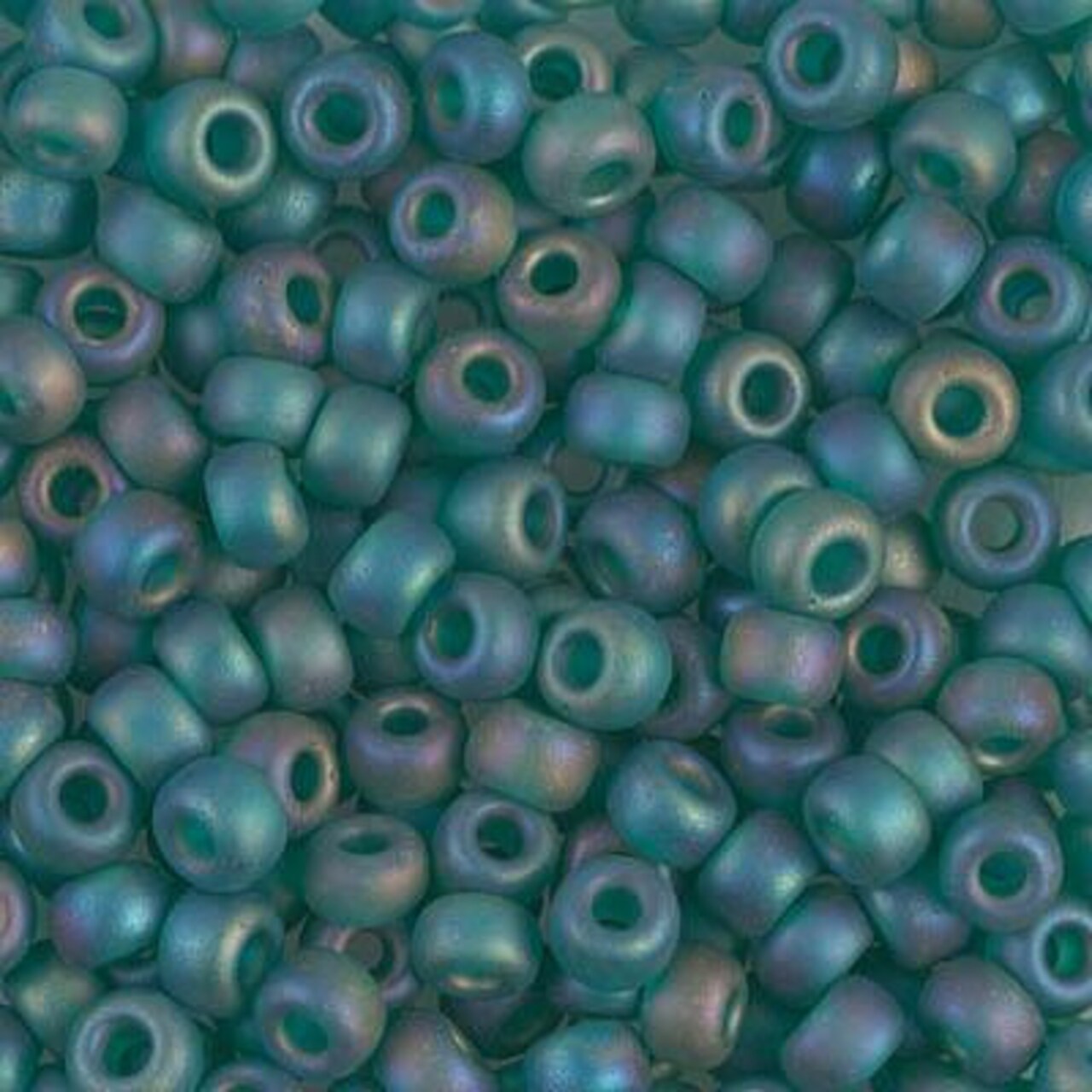 Miyuki 6 Round Seed Bead, 6-147FR, Matte Transparent Emerald AB